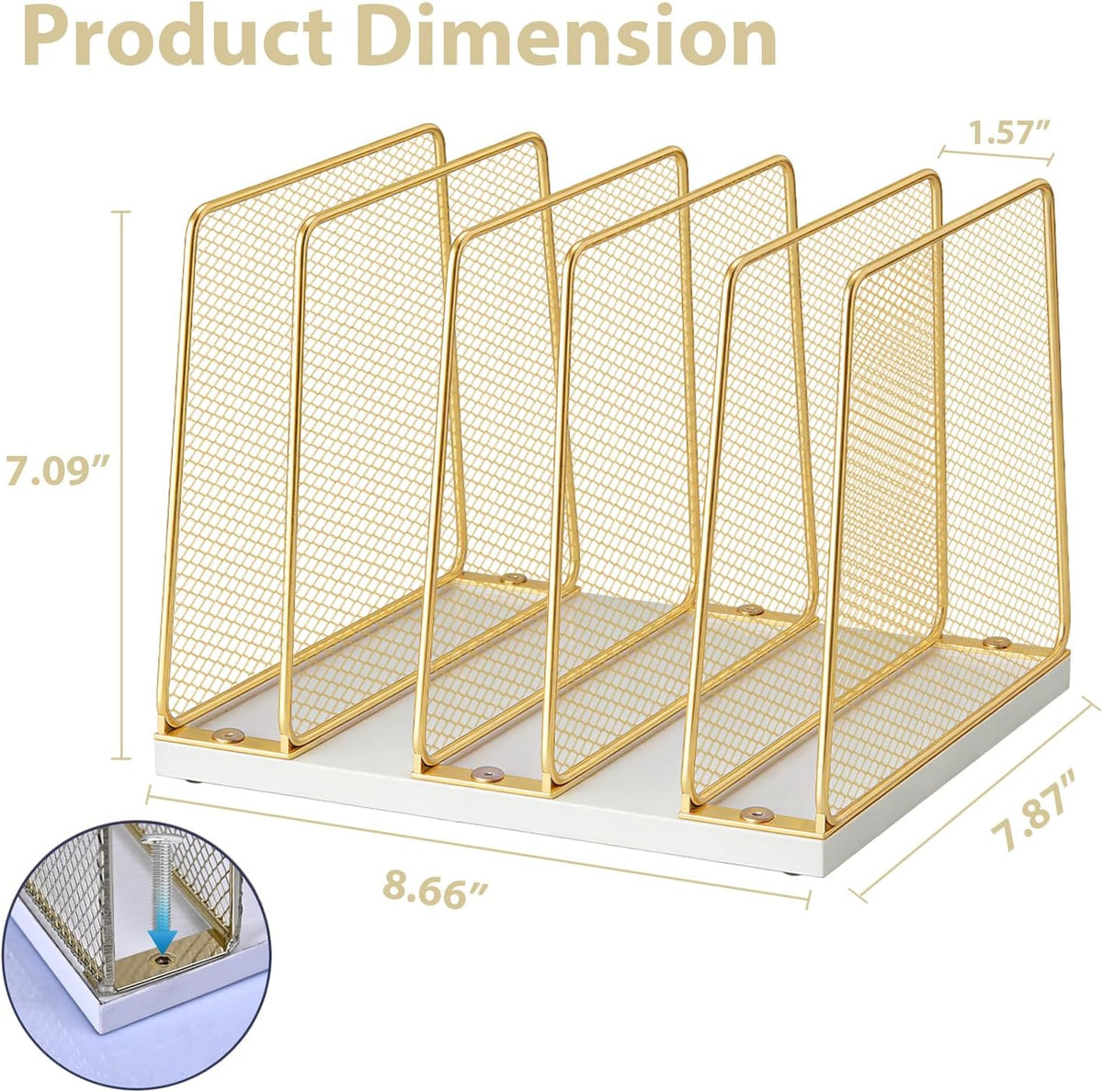 LEKETREE Desk File Organizer, 5-Section Upright File Sorter, Vertical File Folder Holder, Mesh Metal Wood Office Desktop Organization for Document, Magazine, Books and more (Wood and Black)