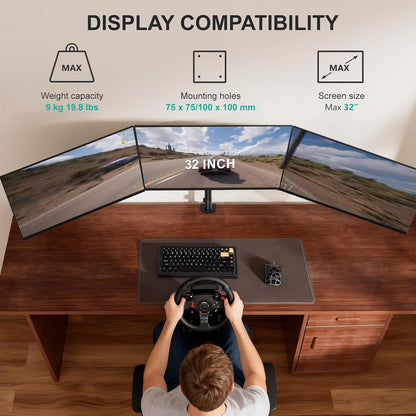 Freestanding Dual Monitor Stand for 13-27 inch Screens, 22 lbs per Arm