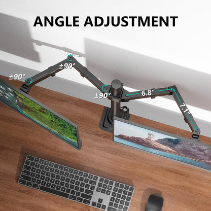 Freestanding Dual Monitor Stand for 13-27 inch Screens, 22 lbs per Arm