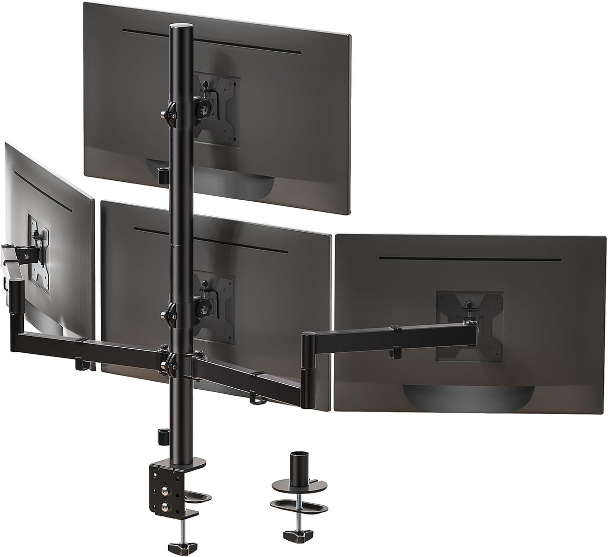 Freestanding Dual Monitor Stand for 13-27 inch Screens, 22 lbs per Arm