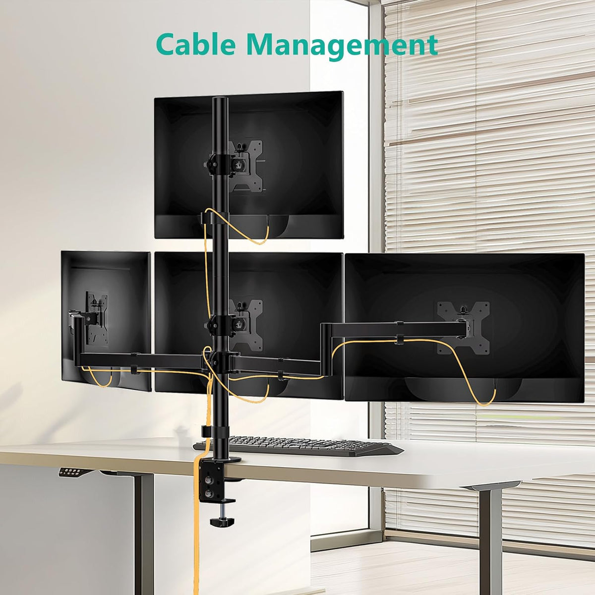 Freestanding Dual Monitor Stand for 13-27 inch Screens, 22 lbs per Arm