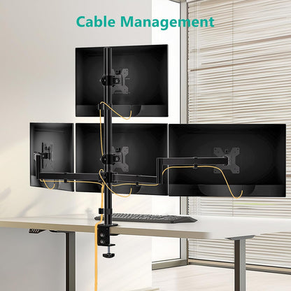 Freestanding Dual Monitor Stand for 13-27 inch Screens, 22 lbs per Arm