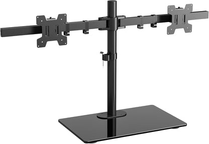 Freestanding Dual Monitor Stand for 13-27 inch Screens, 22 lbs per Arm
