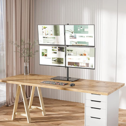 Freestanding Dual Monitor Stand for 13-27 inch Screens, 22 lbs per Arm