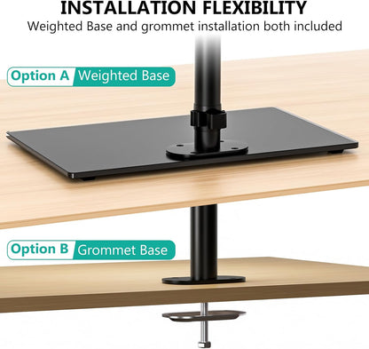 Freestanding Dual Monitor Stand for 13-27 inch Screens, 22 lbs per Arm