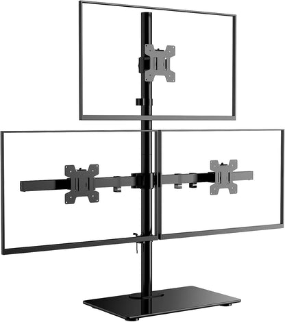 Freestanding Dual Monitor Stand for 13-27 inch Screens, 22 lbs per Arm