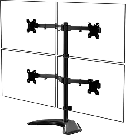 Freestanding Dual Monitor Stand for 13-27 inch Screens, 22 lbs per Arm