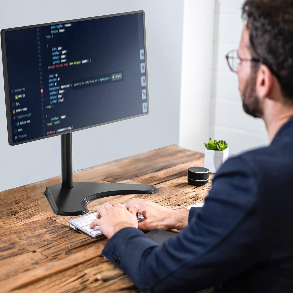 Freestanding Dual Monitor Stand for 13-27 inch Screens, 22 lbs per Arm