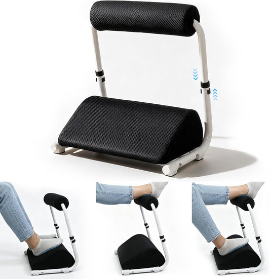 Adjustable Foot Rest Under Desk Footrest Wide Leg Rest 3 Height Positions with Detachable Foam Cushion for Desk Office Gaming Chairs