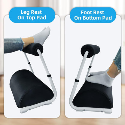Adjustable Foot Rest Under Desk Footrest Wide Leg Rest 3 Height Positions with Detachable Foam Cushion for Desk Office Gaming Chairs