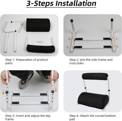 Adjustable Foot Rest Under Desk Footrest Wide Leg Rest 3 Height Positions with Detachable Foam Cushion for Desk Office Gaming Chairs