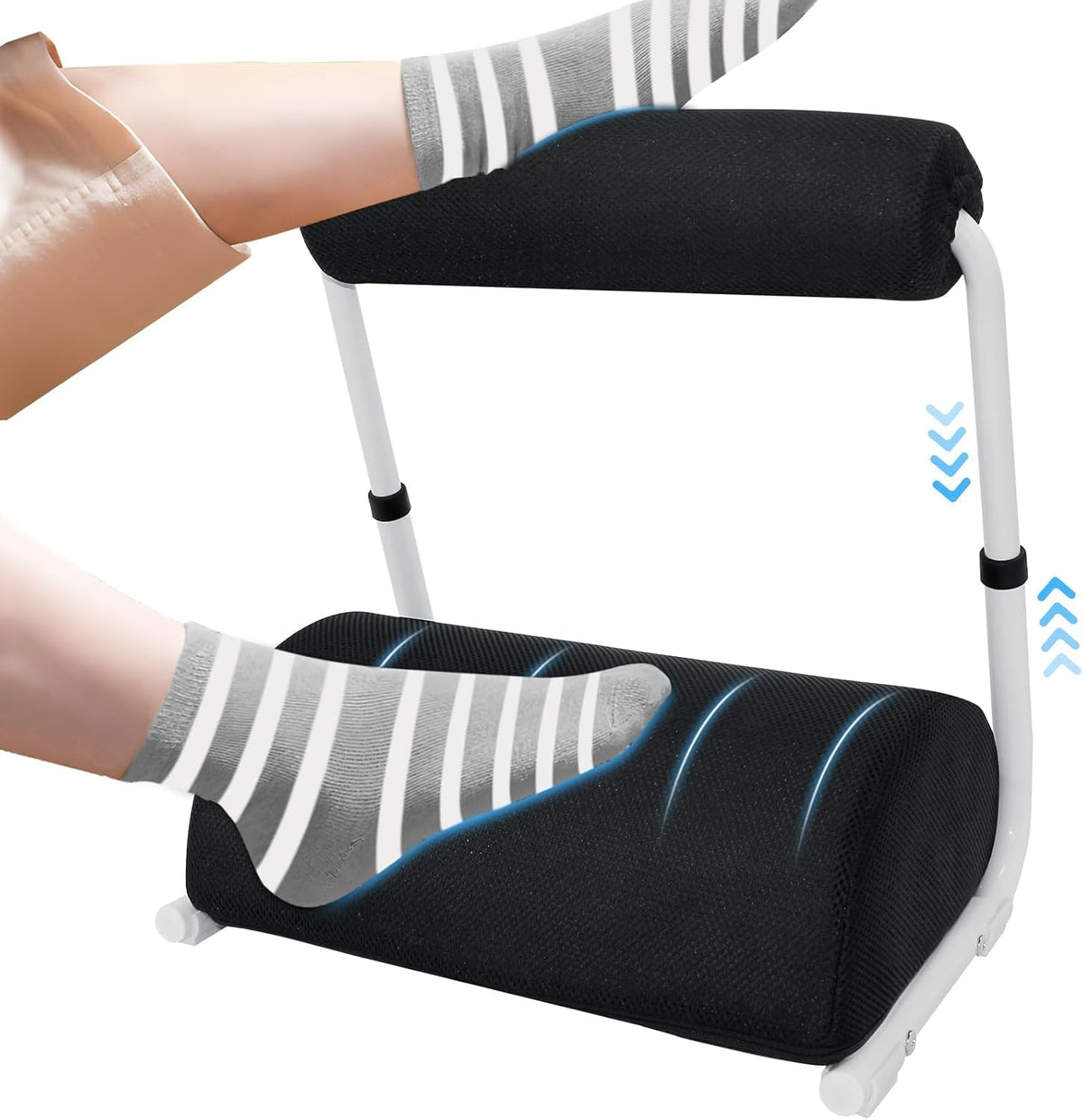 Adjustable Foot Rest Under Desk Footrest Wide Leg Rest 3 Height Positions with Detachable Foam Cushion for Desk Office Gaming Chairs