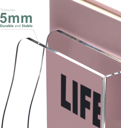Acrylic Magazine File Holder Desk Organizer Magazine Rack, Clear, Vertical File Sorter Holders, 9.45" D x 3.54" W x 10.24" H
