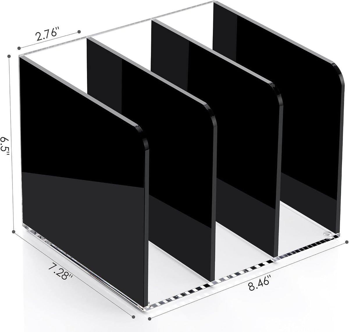 Acrylic Magazine File Holder Desk Organizer Magazine Rack, Clear, Vertical File Sorter Holders, 9.45" D x 3.54" W x 10.24" H