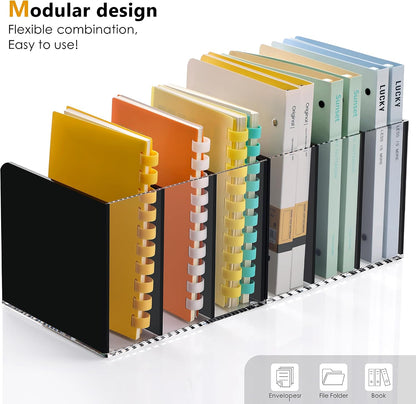 Acrylic Magazine File Holder Desk Organizer Magazine Rack, Clear, Vertical File Sorter Holders, 9.45" D x 3.54" W x 10.24" H