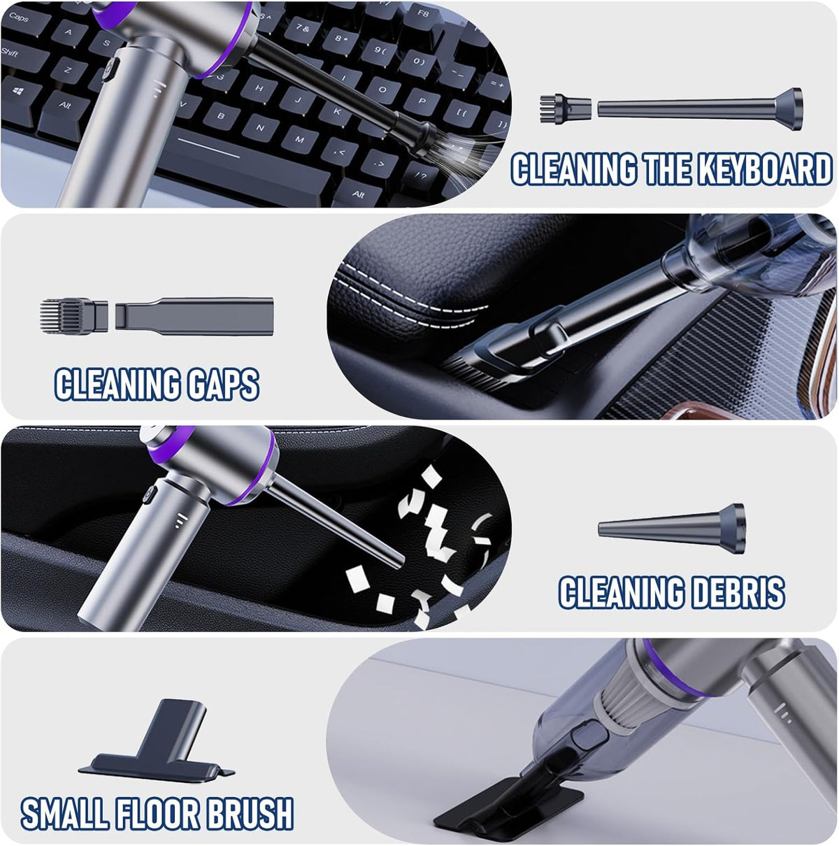 Car Vacuum Cordless Mini Handhled 4-in-1 High Power Cleaner 20000Pa