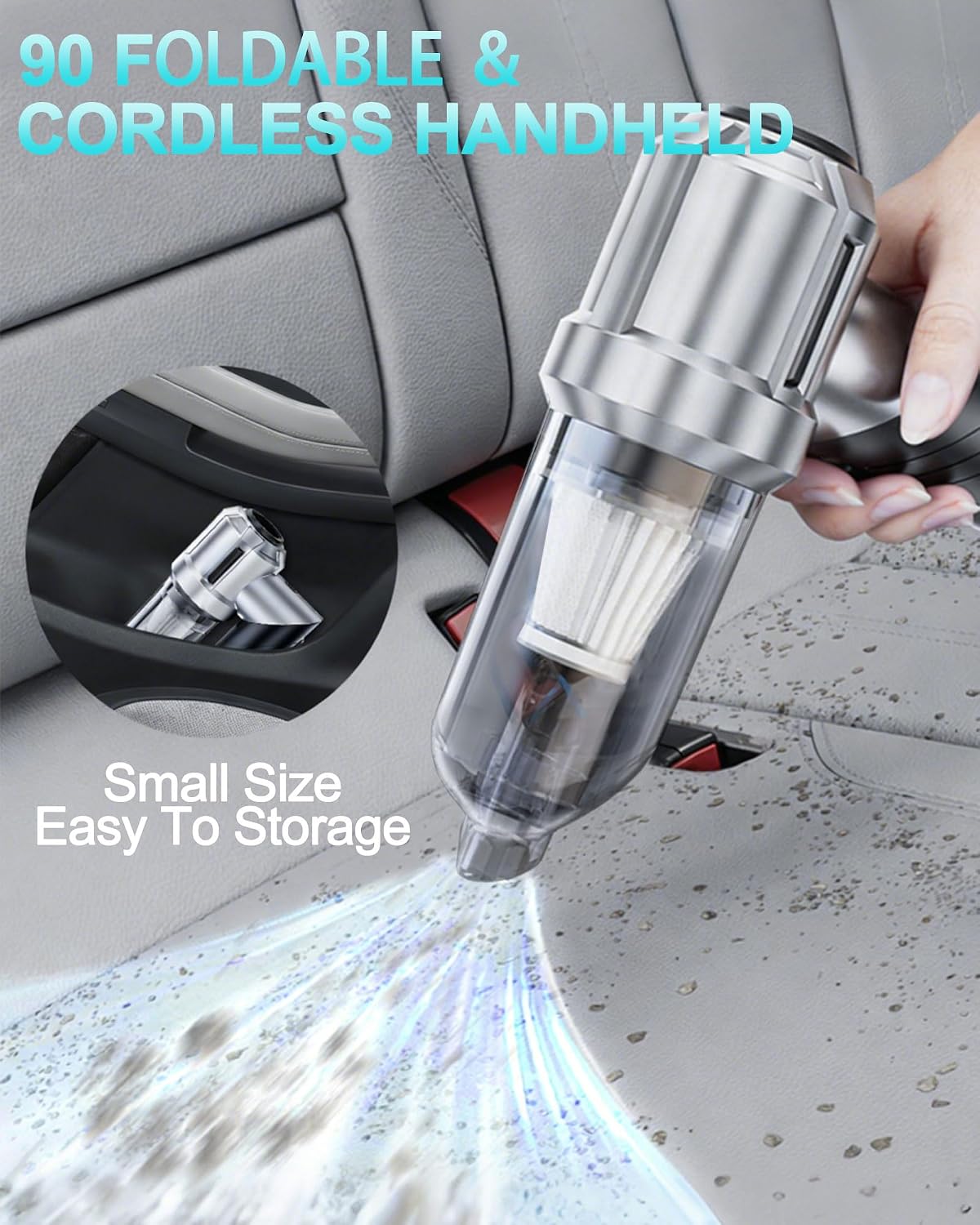 Car Vacuum Cordless Mini Handhled 4-in-1 High Power Cleaner 20000Pa