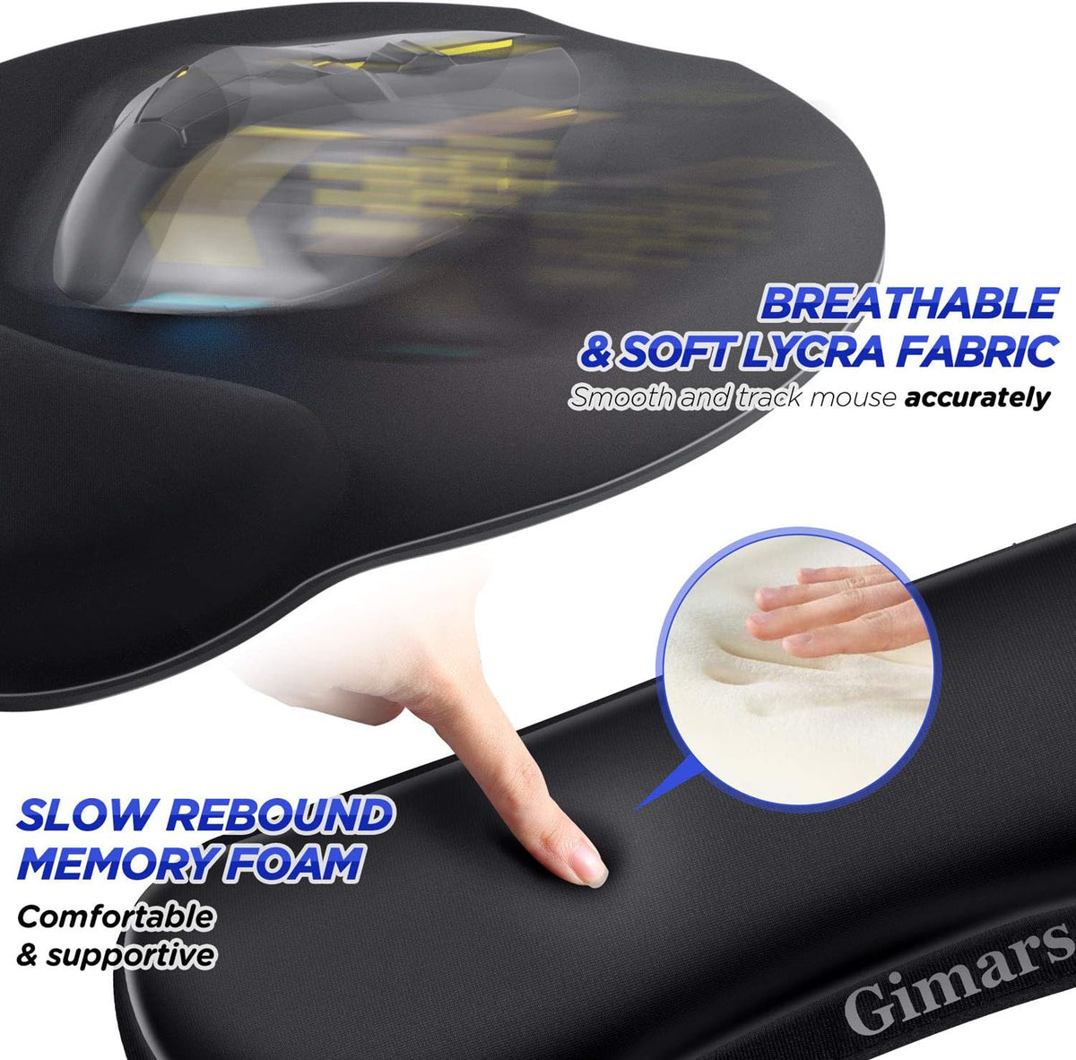 Upgrade Enlarge Superfine Fibre Soft Smooth Gel Ergonomic Mouse Pad Wrist Support and Keyboard Wrist Rest for Computer, Laptop, Mac, Gaming and Office, Durable, Comfortable and Pain Relief