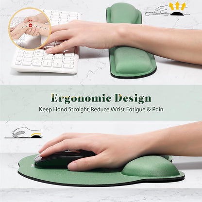 Upgrade Enlarge Superfine Fibre Soft Smooth Gel Ergonomic Mouse Pad Wrist Support and Keyboard Wrist Rest for Computer, Laptop, Mac, Gaming and Office, Durable, Comfortable and Pain Relief