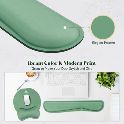 Upgrade Enlarge Superfine Fibre Soft Smooth Gel Ergonomic Mouse Pad Wrist Support and Keyboard Wrist Rest for Computer, Laptop, Mac, Gaming and Office, Durable, Comfortable and Pain Relief