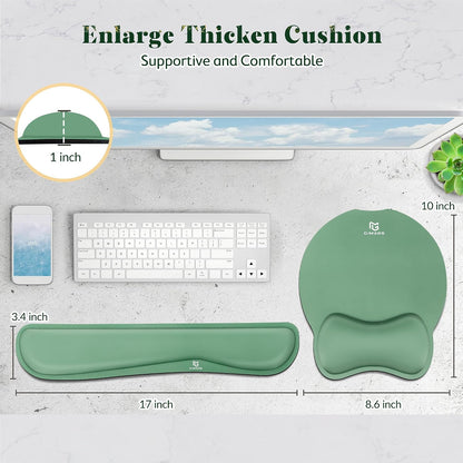 Upgrade Enlarge Superfine Fibre Soft Smooth Gel Ergonomic Mouse Pad Wrist Support and Keyboard Wrist Rest for Computer, Laptop, Mac, Gaming and Office, Durable, Comfortable and Pain Relief