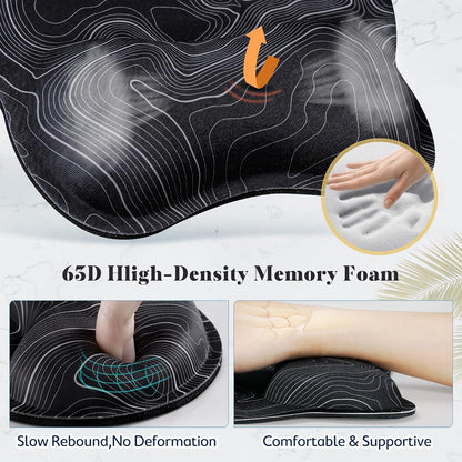 Upgrade Enlarge Superfine Fibre Soft Smooth Gel Ergonomic Mouse Pad Wrist Support and Keyboard Wrist Rest for Computer, Laptop, Mac, Gaming and Office, Durable, Comfortable and Pain Relief