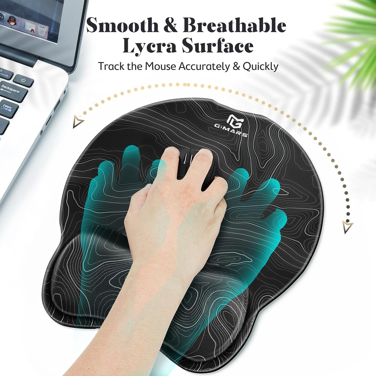 Upgrade Enlarge Superfine Fibre Soft Smooth Gel Ergonomic Mouse Pad Wrist Support and Keyboard Wrist Rest for Computer, Laptop, Mac, Gaming and Office, Durable, Comfortable and Pain Relief