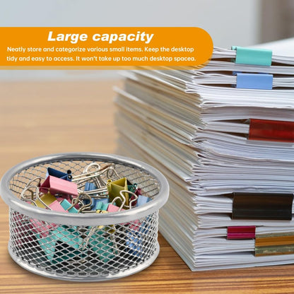 2PCS Silver Paper Clip Holders for Desk & 50pcs Paperclips