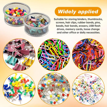 2PCS Silver Paper Clip Holders for Desk & 50pcs Paperclips