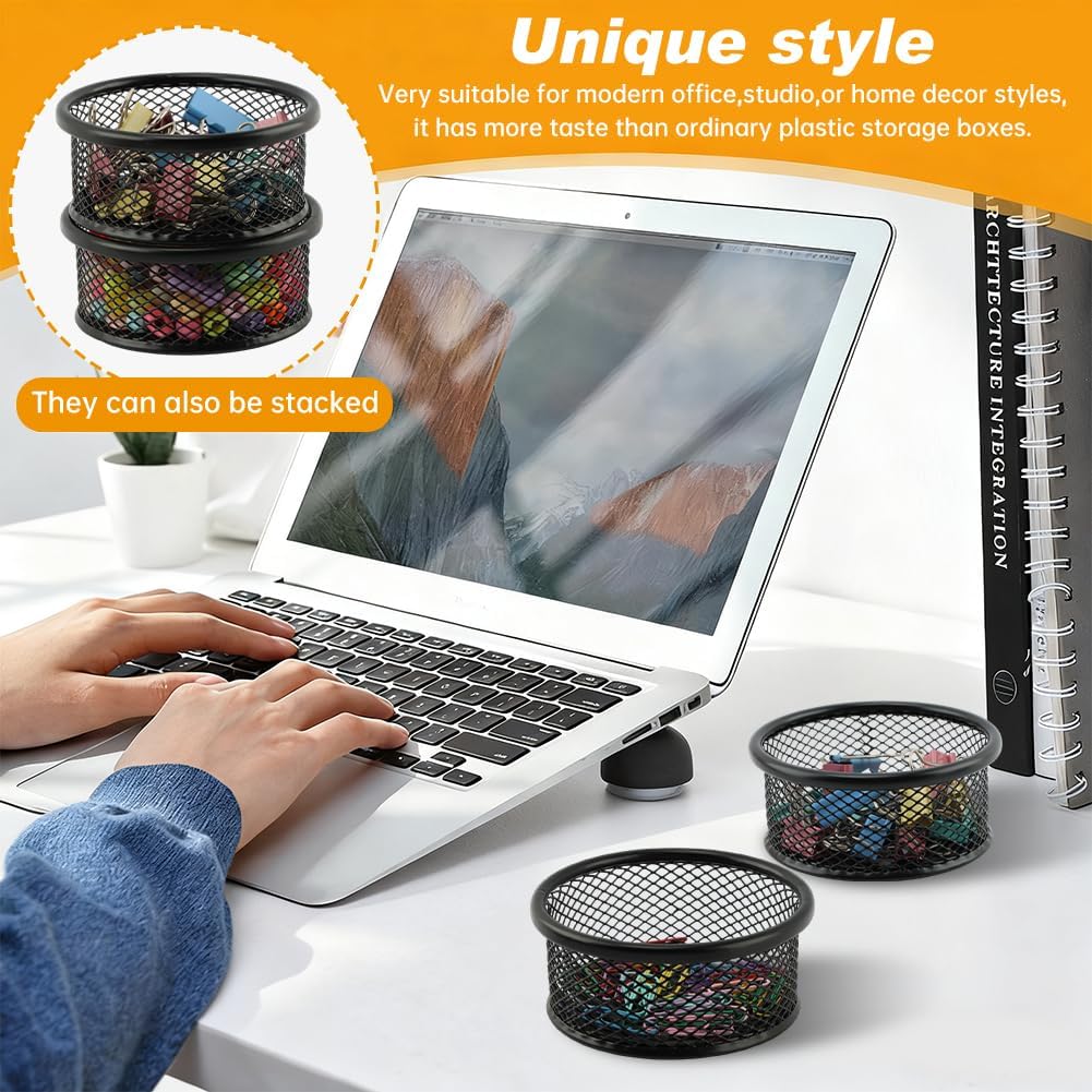 2PCS Silver Paper Clip Holders for Desk & 50pcs Paperclips