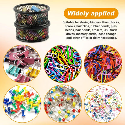 2PCS Silver Paper Clip Holders for Desk & 50pcs Paperclips