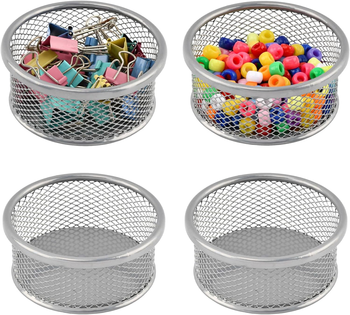 2PCS Silver Paper Clip Holders for Desk & 50pcs Paperclips