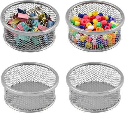 2PCS Silver Paper Clip Holders for Desk & 50pcs Paperclips