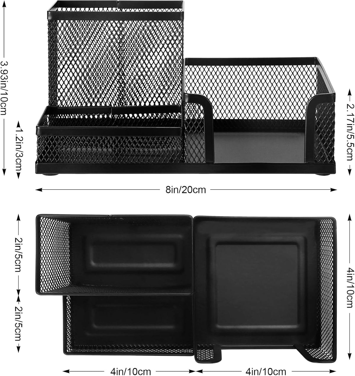 Mesh Pen Holder, Desk Organizer for Home Office, Black