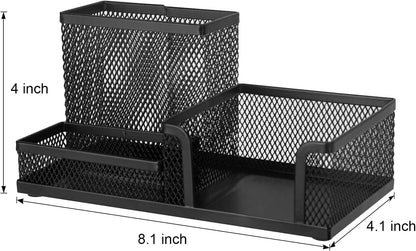 Mesh Pen Holder, Desk Organizer for Home Office, Black