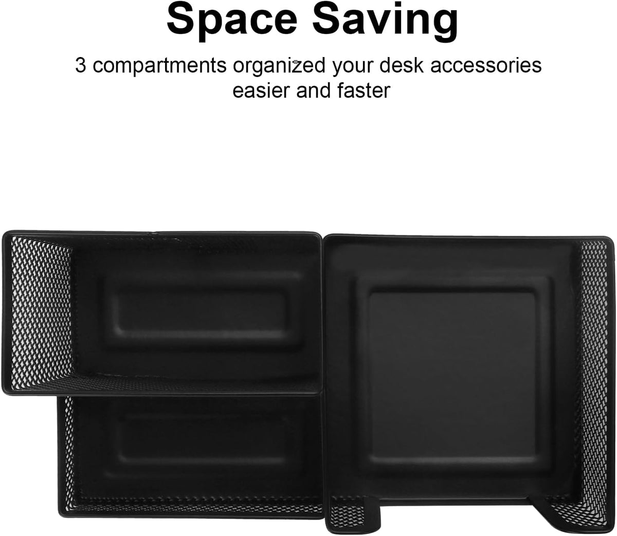 Mesh Pen Holder, Desk Organizer for Home Office, Black