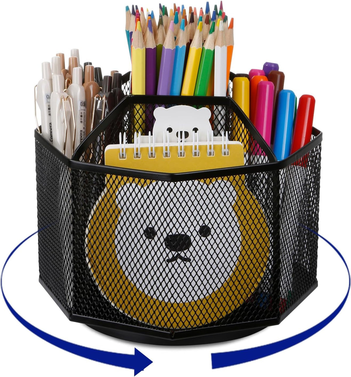 Mesh Pen Holder, Desk Organizer for Home Office, Black