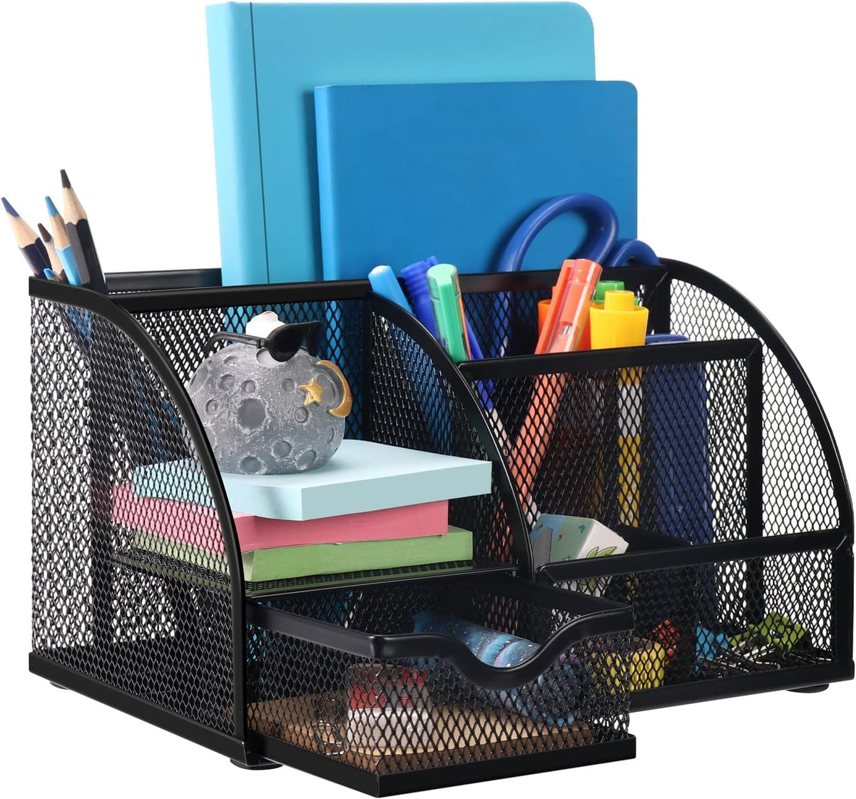 Mesh Pen Holder, Desk Organizer for Home Office, Black
