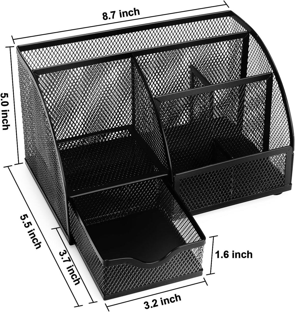 Mesh Pen Holder, Desk Organizer for Home Office, Black