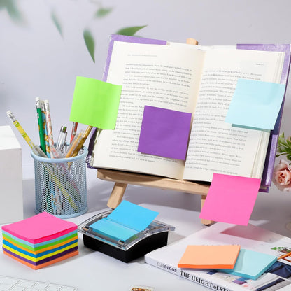Pop Up Sticky Note Dispenser, 27 Pcs 3x3 in Self Stick Pads, Black