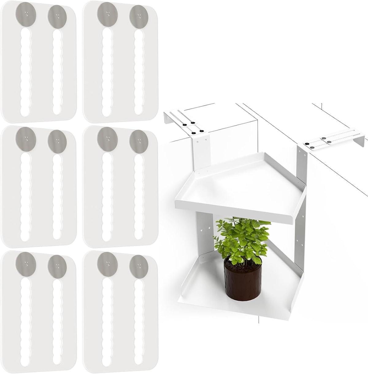 11 Inch 2-Tier Hanging Cubicle Shelf with Adjustable Hooks, Metal Organizer
