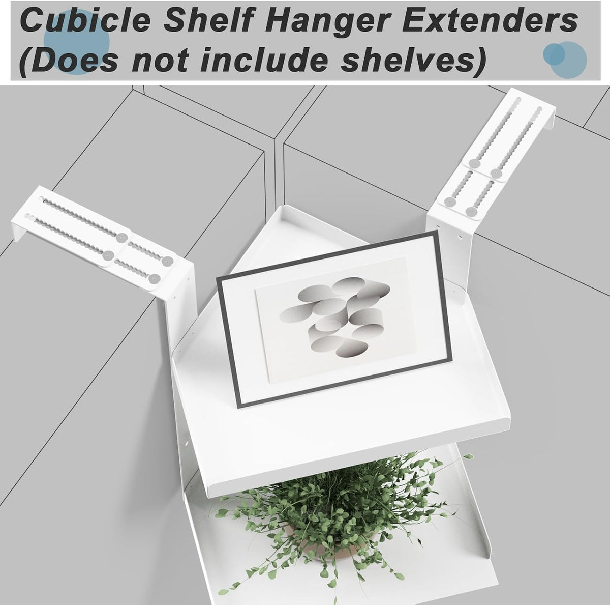 11 Inch 2-Tier Hanging Cubicle Shelf with Adjustable Hooks, Metal Organizer