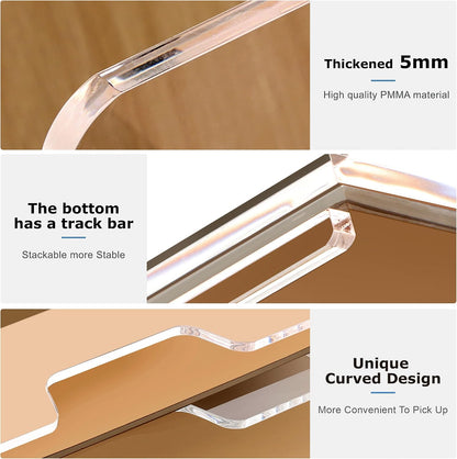 2 Pack- Stackable Paper Letter Tray, A4 File Tray Desk Organizer, Acrylic