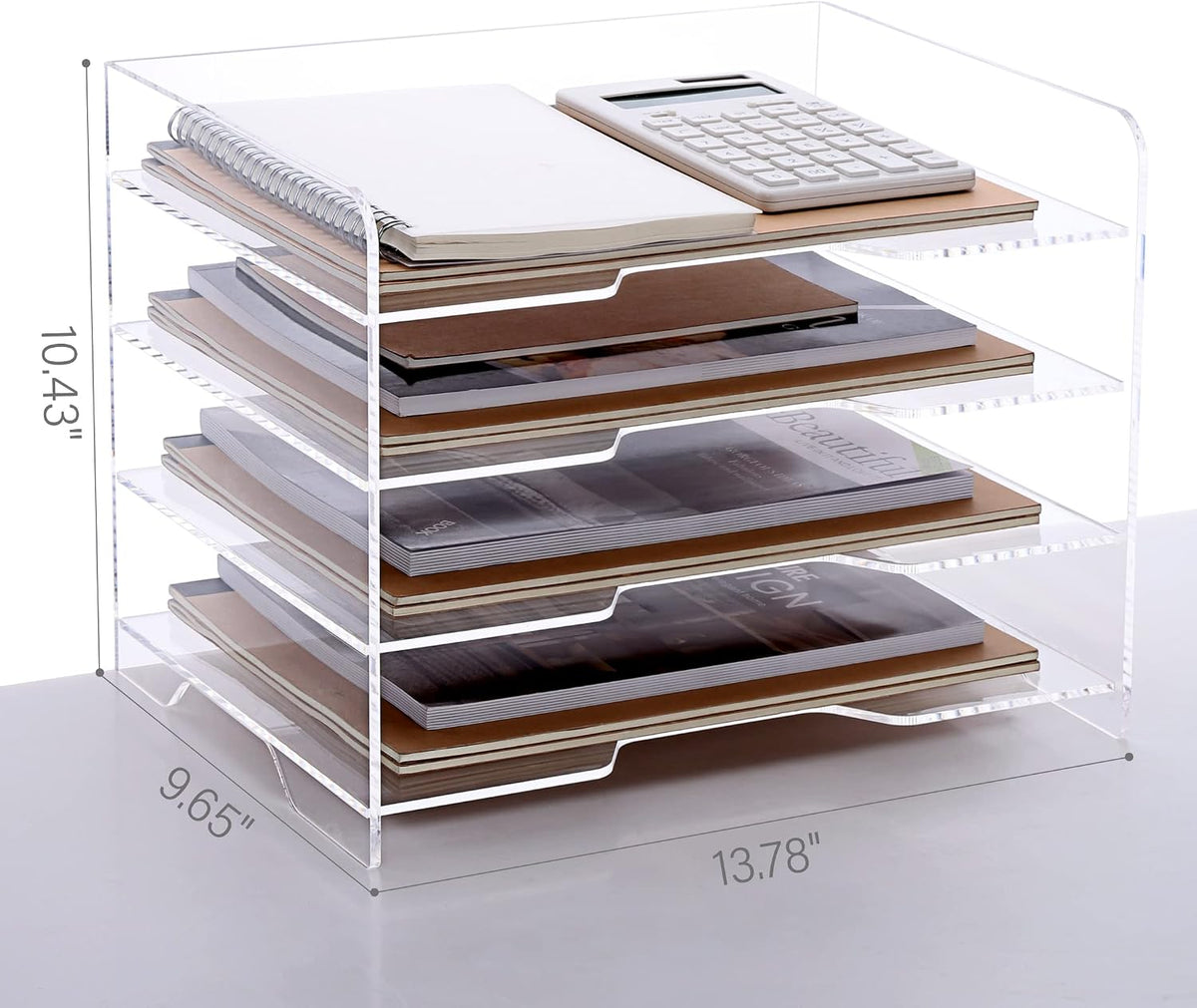 2 Pack- Stackable Paper Letter Tray, A4 File Tray Desk Organizer, Acrylic