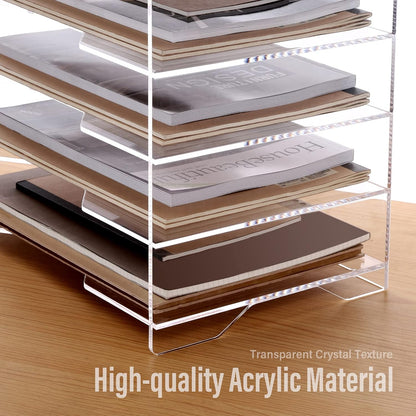 2 Pack- Stackable Paper Letter Tray, A4 File Tray Desk Organizer, Acrylic