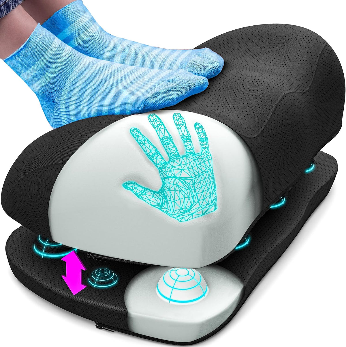 Foot Rest for Under Desk at Work - Memory Foam Office Foot Stool & Under Desk Footrest Leg Elevation Pillow for Gaming & Home Office, Supports Posture