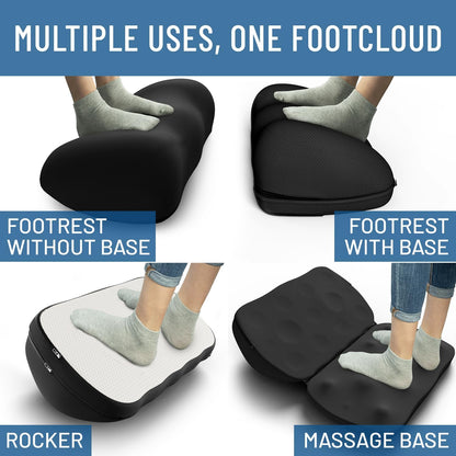 Foot Rest for Under Desk at Work - Memory Foam Office Foot Stool & Under Desk Footrest Leg Elevation Pillow for Gaming & Home Office, Supports Posture