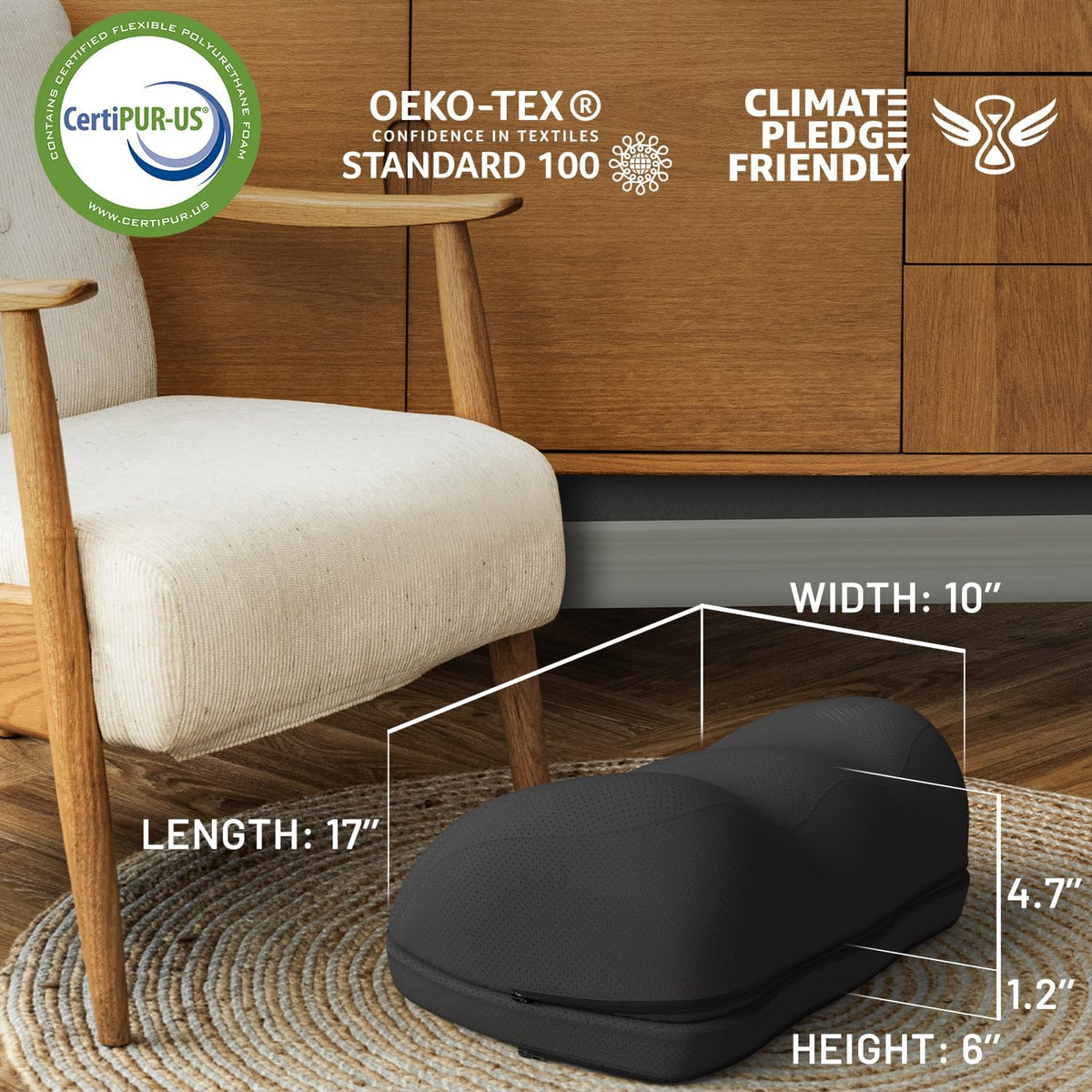 Foot Rest for Under Desk at Work - Memory Foam Office Foot Stool & Under Desk Footrest Leg Elevation Pillow for Gaming & Home Office, Supports Posture