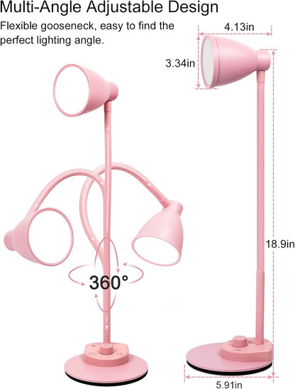 LED Desk Lamp with USB Charging Port 3 Color Modes Dimmable, Black