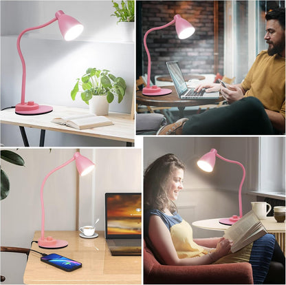 LED Desk Lamp with USB Charging Port 3 Color Modes Dimmable, Black